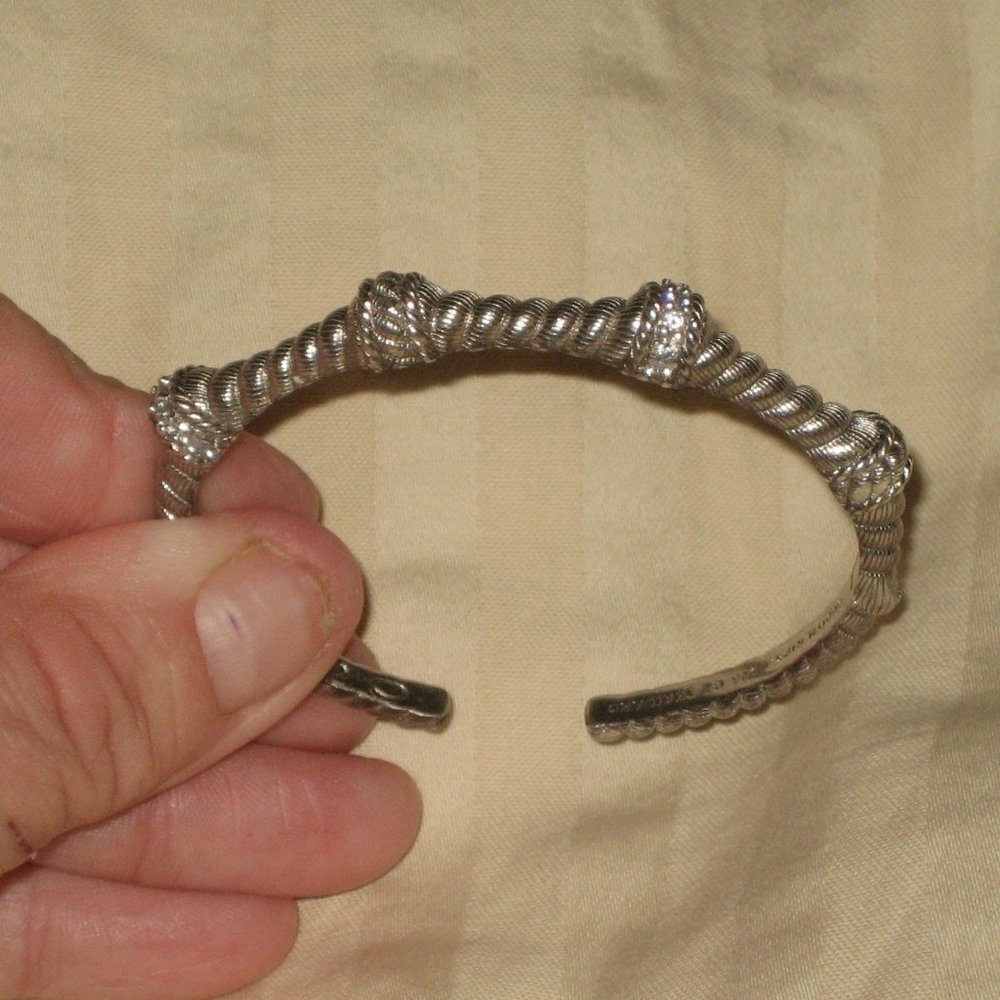 DAVID YURMAN BRACELET DIAMONDS STERLING SILVER LATCH BANGLE CABLE DESIGN